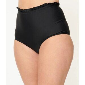 NWT Unique Vintage Plus Size Black High Waisted Retro Swim Bottom - 3X/20